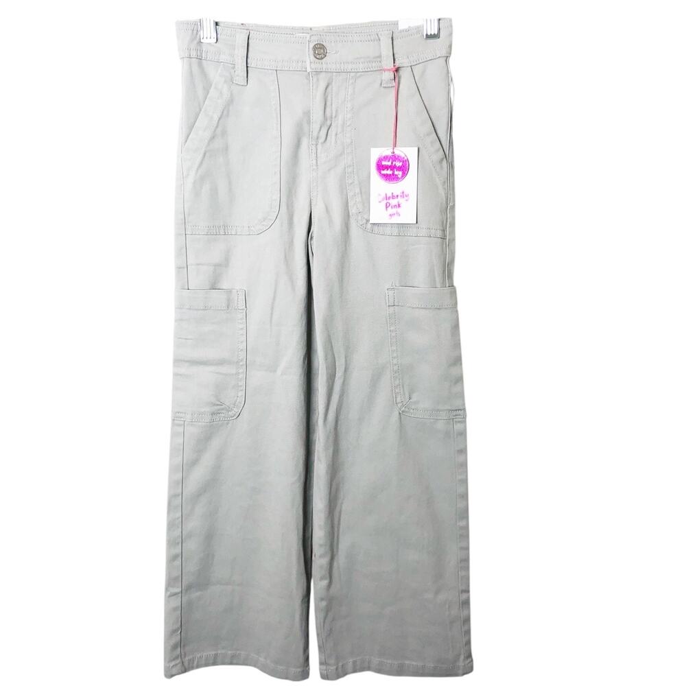 Celebrity Pink NWT Girls' Mid-Rise Wide Leg Khaki Cargo Pants Size 8